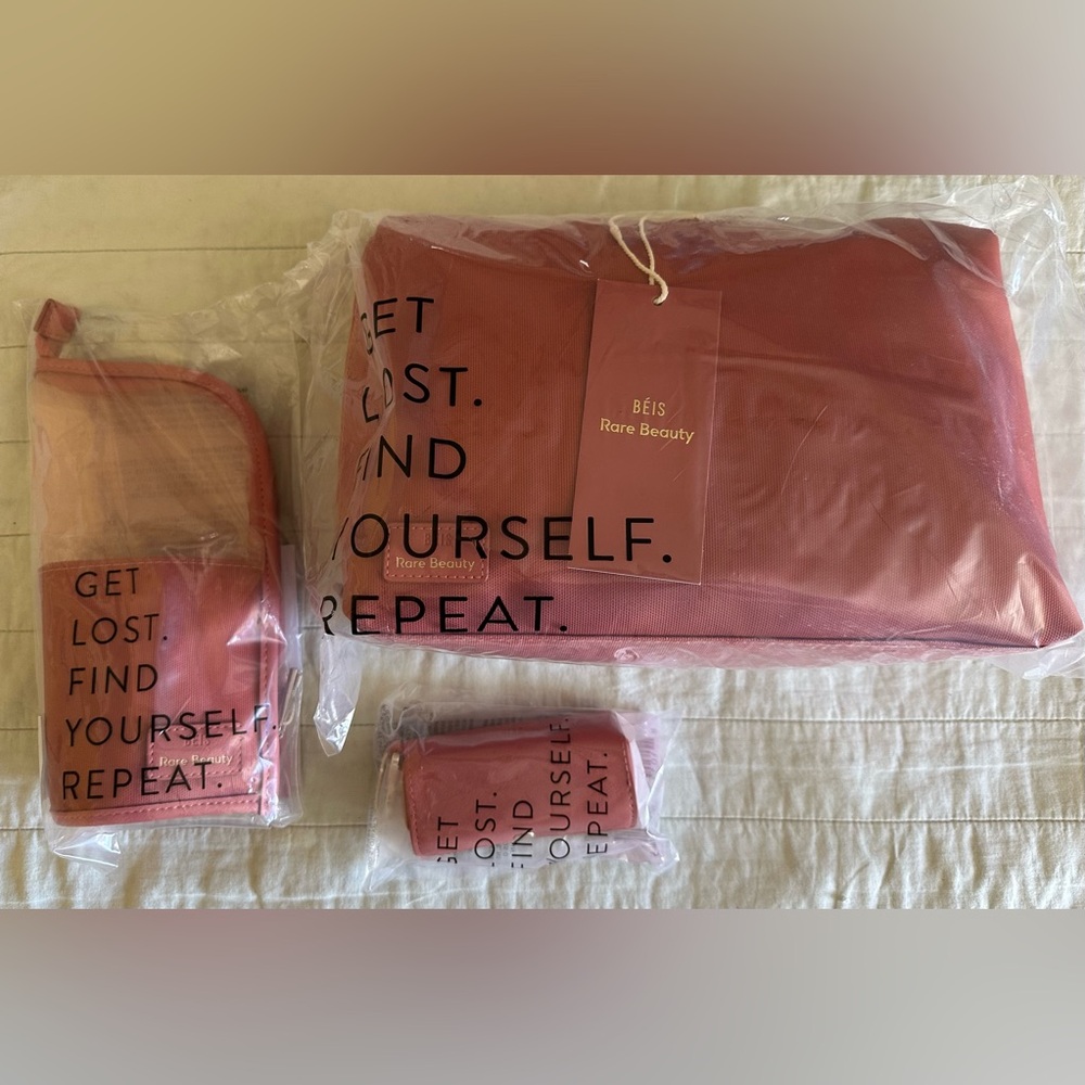 NWT-Beis X Rare Beauty-makeup pouch and case set in Worth